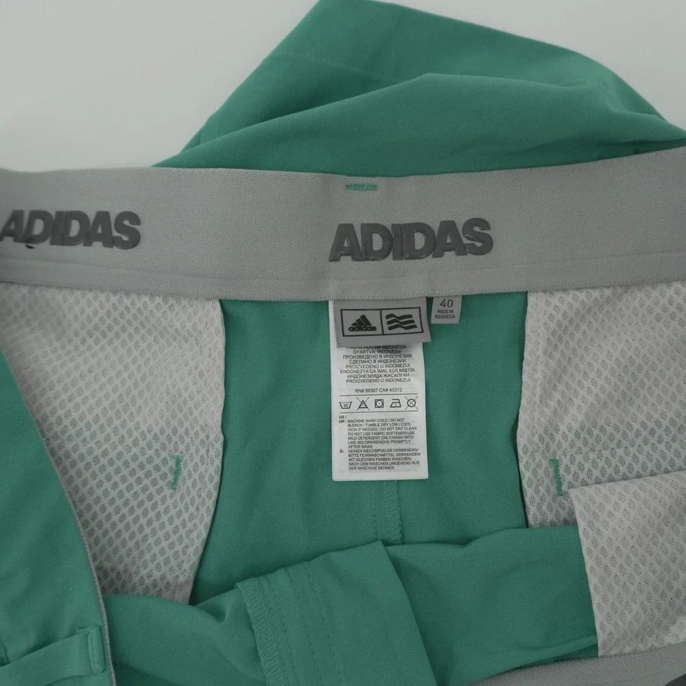 Adidas Golf Shorts Mens 40 Green Flat Front Performance Gripper Waistband